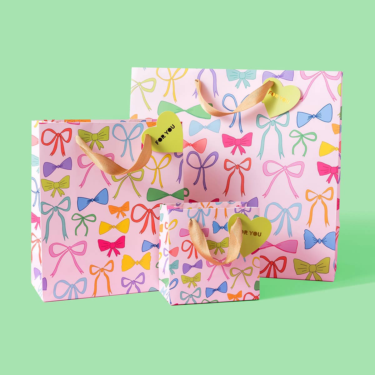 Colorful Bows Gift Bags - 3 Sizes