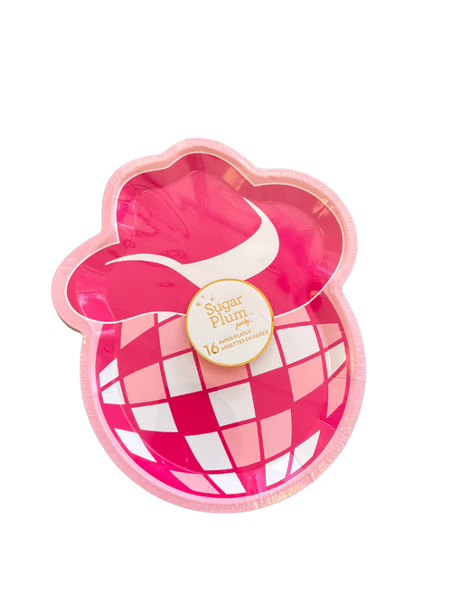 Pink Disco Hat Party Plates