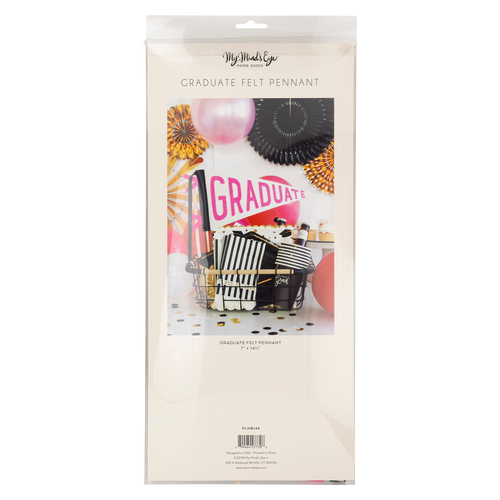 Pink Graduate Felt Pennant Banner