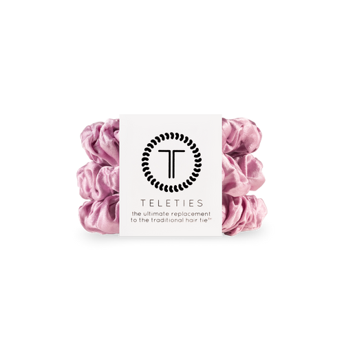 TELETIES Silk Hair Scrunchies - I Pink I Love You