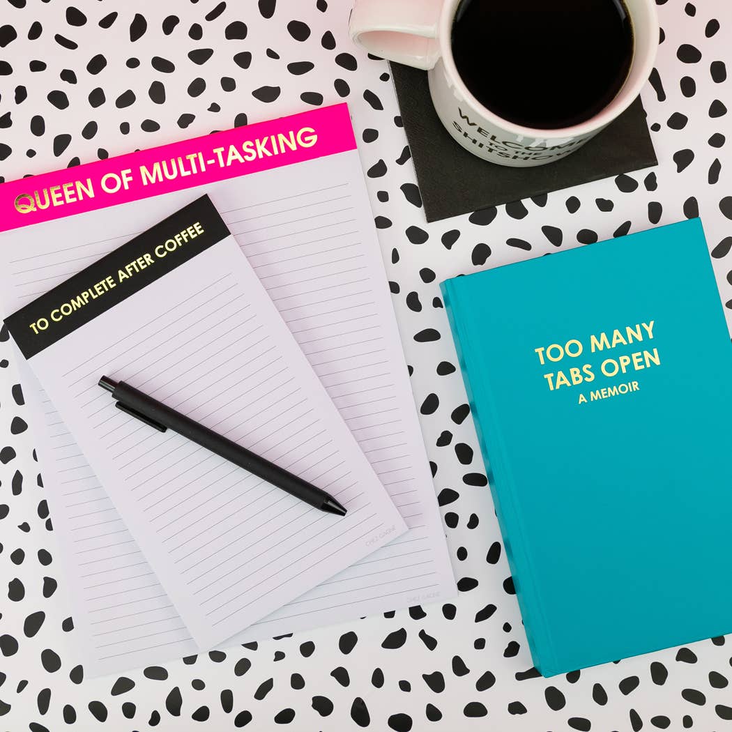 To Complete After Coffee - Lined Notepad - Perforated Sheets - Black