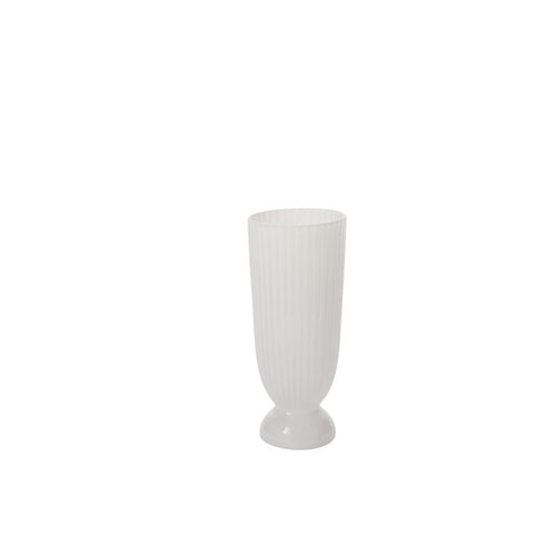 White Fluted Vase - Small