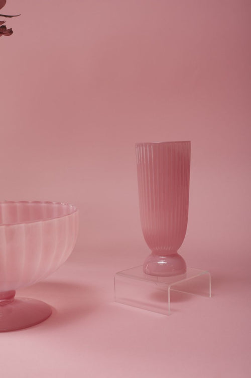 Pink Fluted Vase - Small
