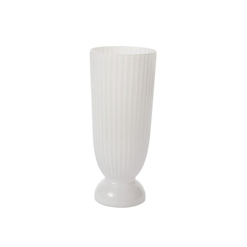 White Fluted Vase - Large