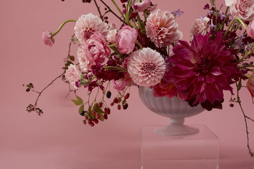 White Fluted Compote