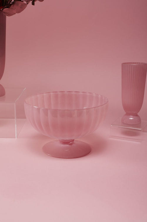Pink Fluted Compote