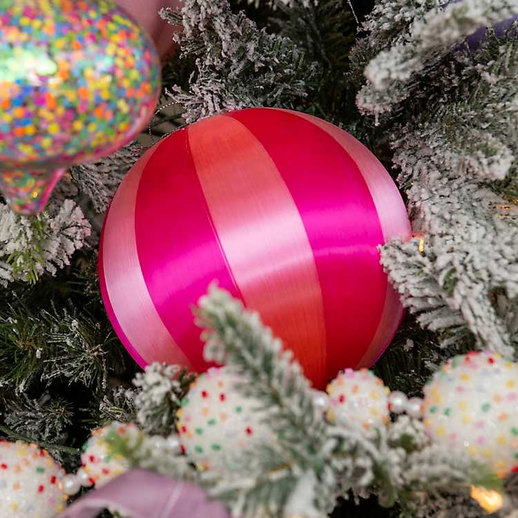 Pink Candy Stripe 6" Bauble