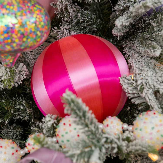 Pink Candy Stripe 6" Bauble