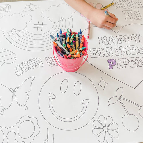 Groovy Coloring Table Runner - Happy Birthday