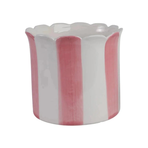 Pink Striped Scallop Planter