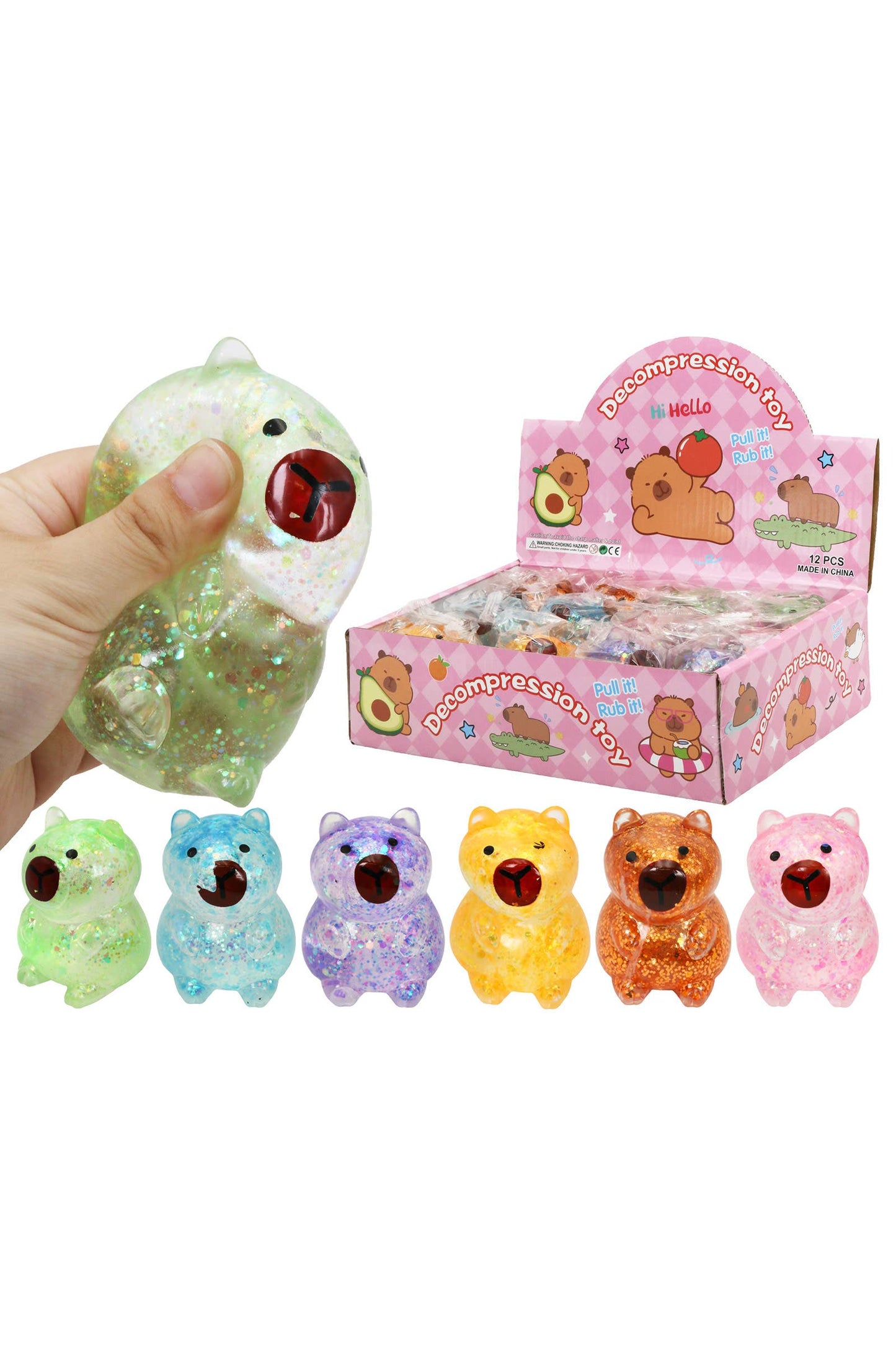 Capybara Glitter Squishy - Assorted Colors