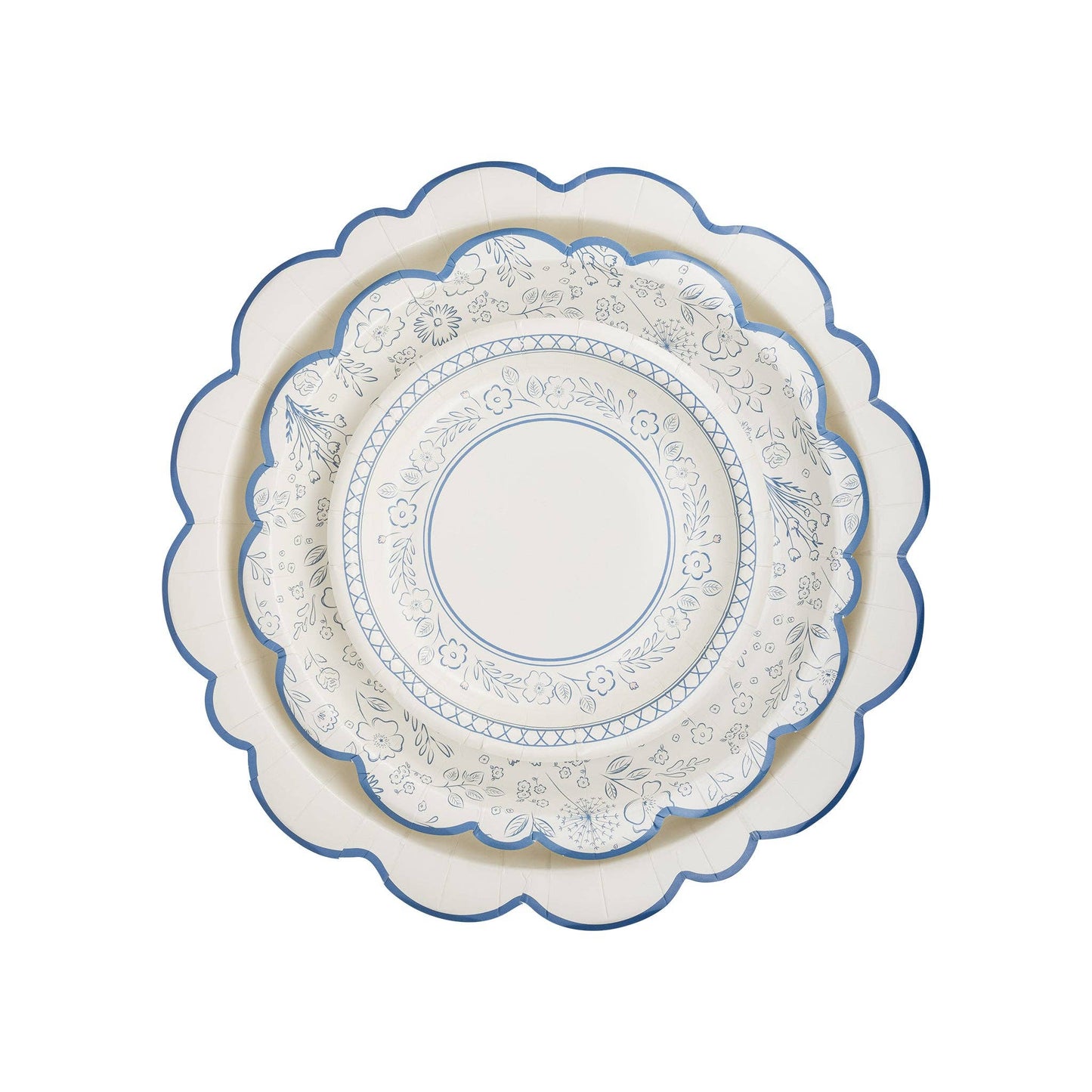 Pembroke Cream with Blue Edge 12" Paper Plates