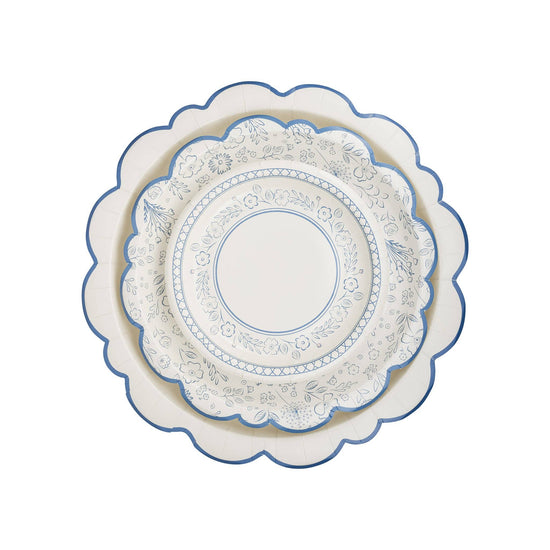 Pembroke Cream with Blue Edge 12" Paper Plates