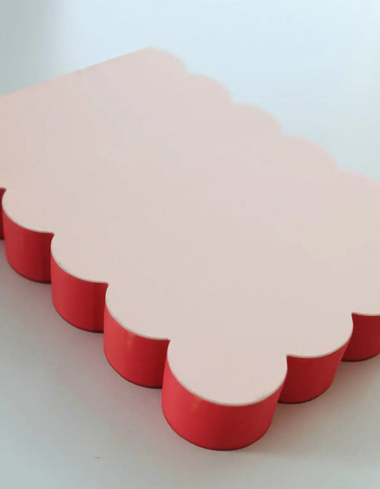 Scalloped Notepad - Peach + Persimmon Edge