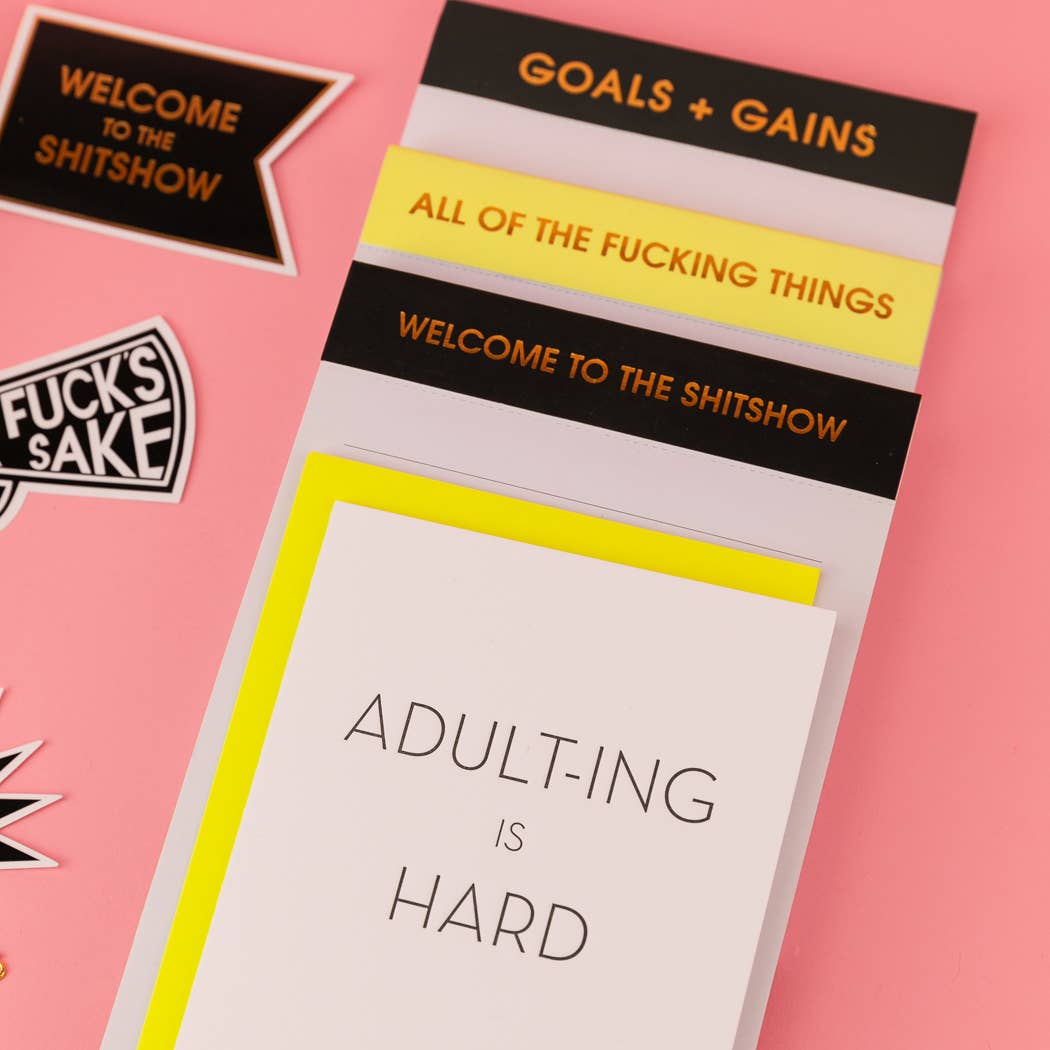 All Of The Fucking Things - Lined Notepad - Perforated Sheets - Bright Yellow