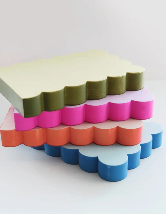 Scalloped Notepad - Peach + Persimmon Edge