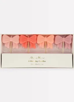 Pink Bow Candles - Set of 4