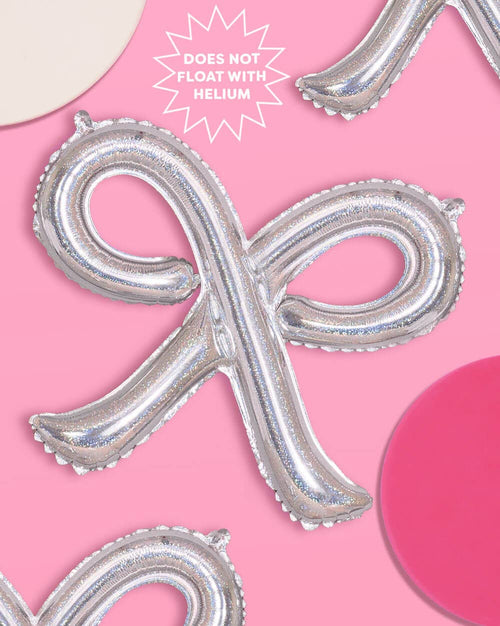 Shimmer Bow Foil Balloons - 4 Pack - No Helium