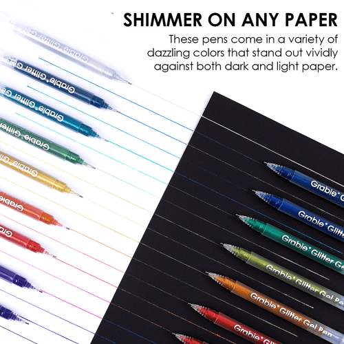 Jumbo Iridescent Glitter Gel Pen Set of 18