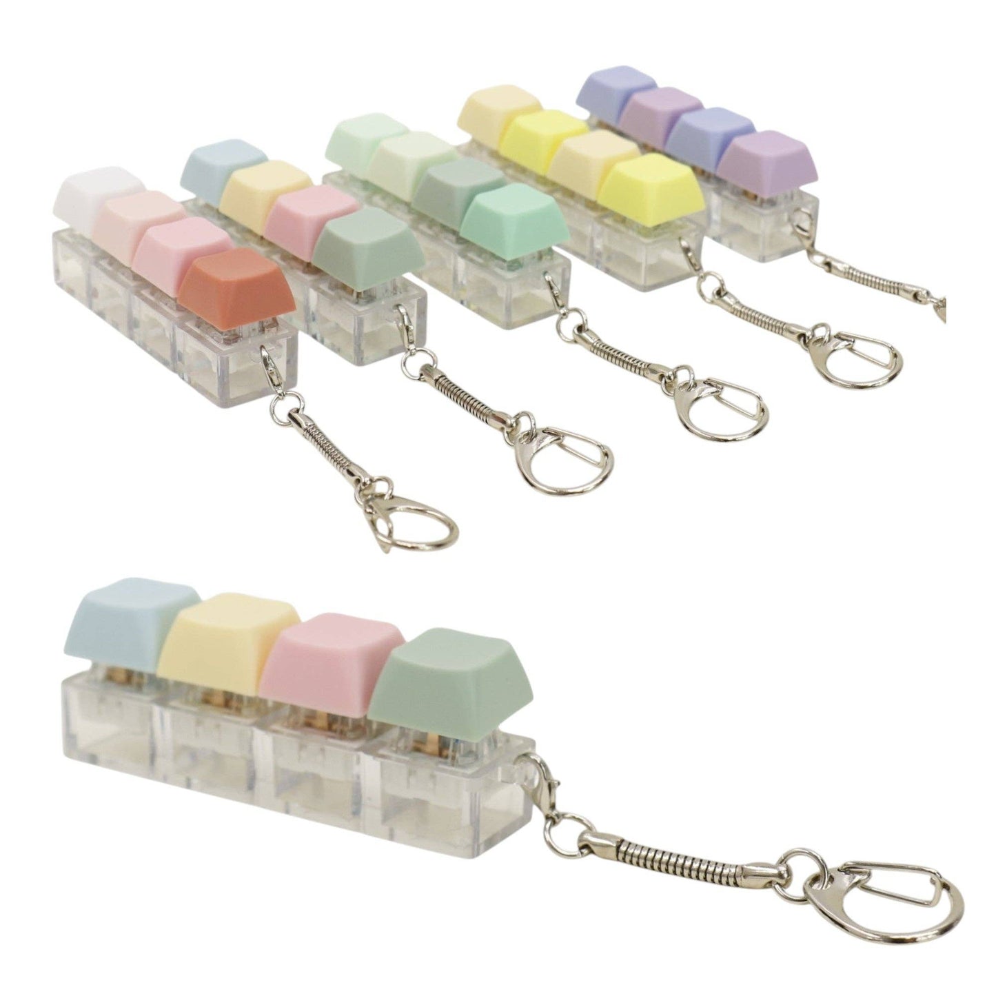 Pastel Keycap Fidget Keychain - Assorted Colors