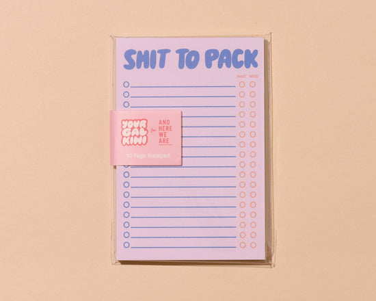 Shit To Pack 50 Page Notepad