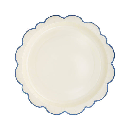 Pembroke Cream with Blue Edge 12" Paper Plates