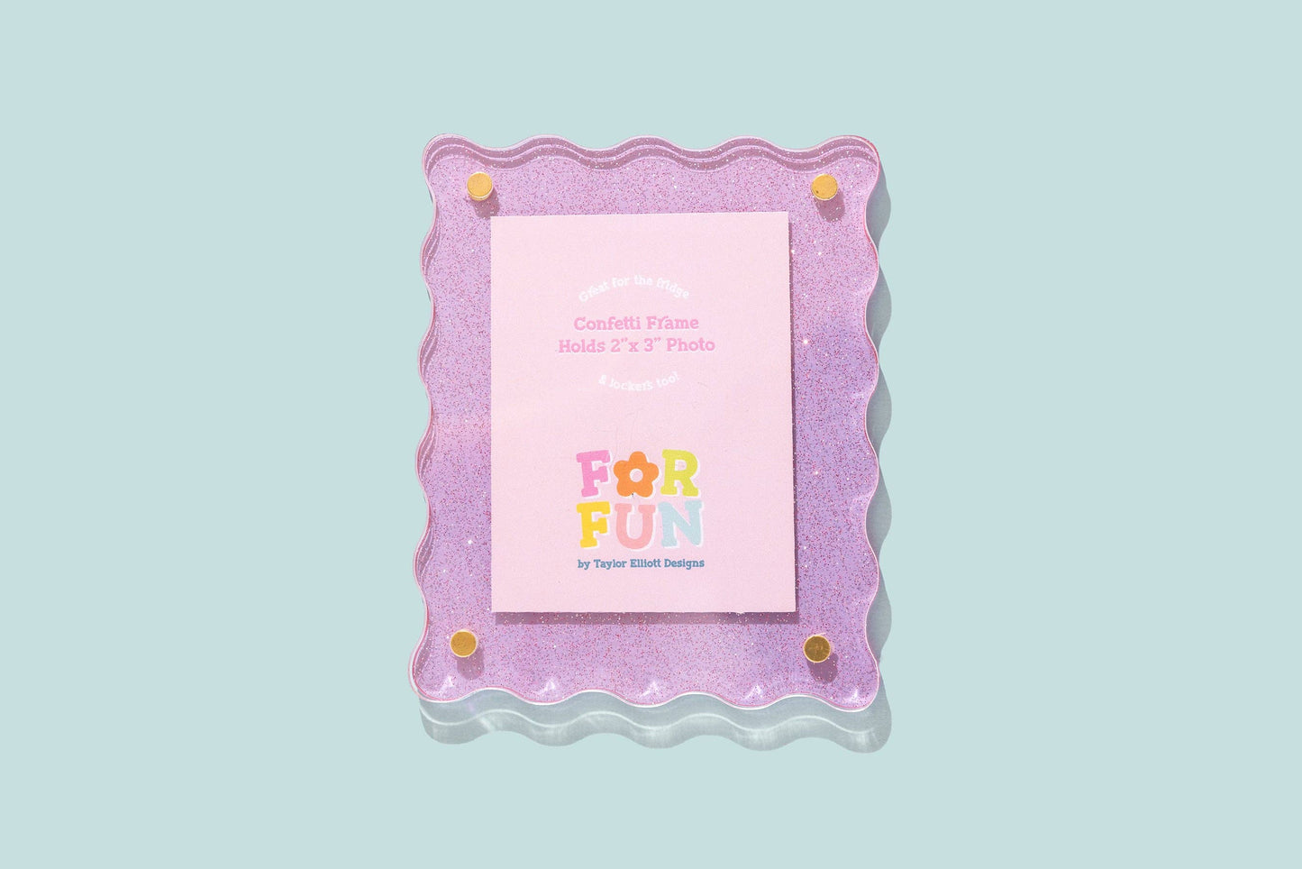 FOR FUN - Acrylic Magnetic Frames - Assorted Colors: Purple Glitter