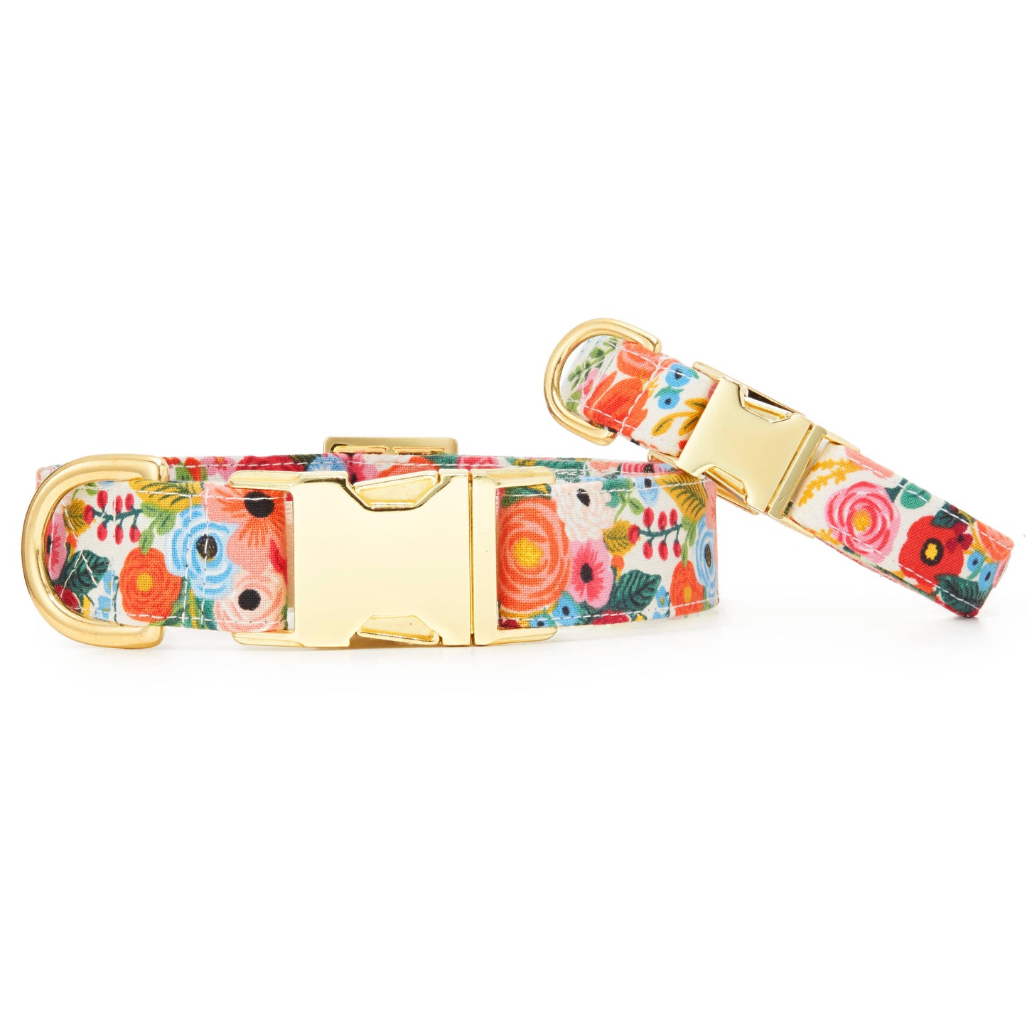 Rifle Paper Co. x TFD Garden Party Dog Collar: M/ Gold