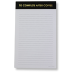 To Complete After Coffee - Lined Notepad - Perforated Sheets - Black