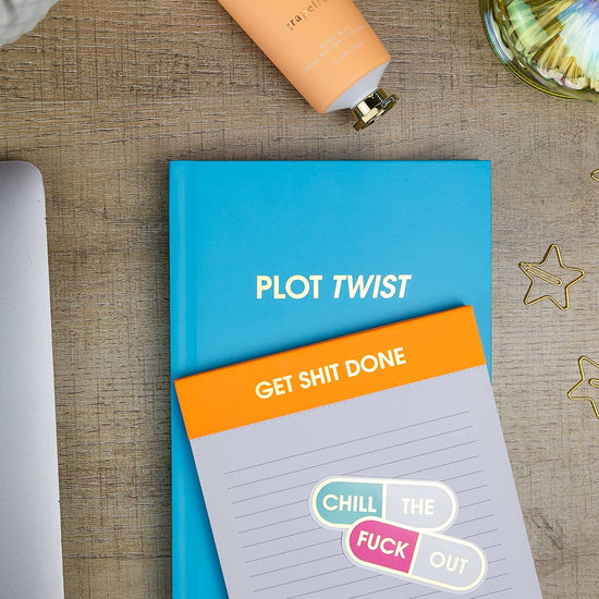 Get Shit Done Notepad - Lined Notepad - Perforated Sheets - Orange