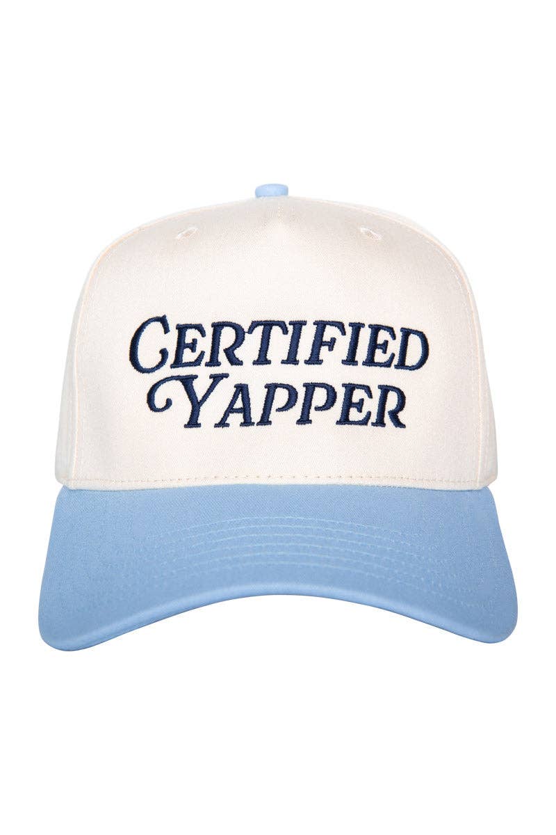 Certified Yapper Vintage Style Hat - Blue