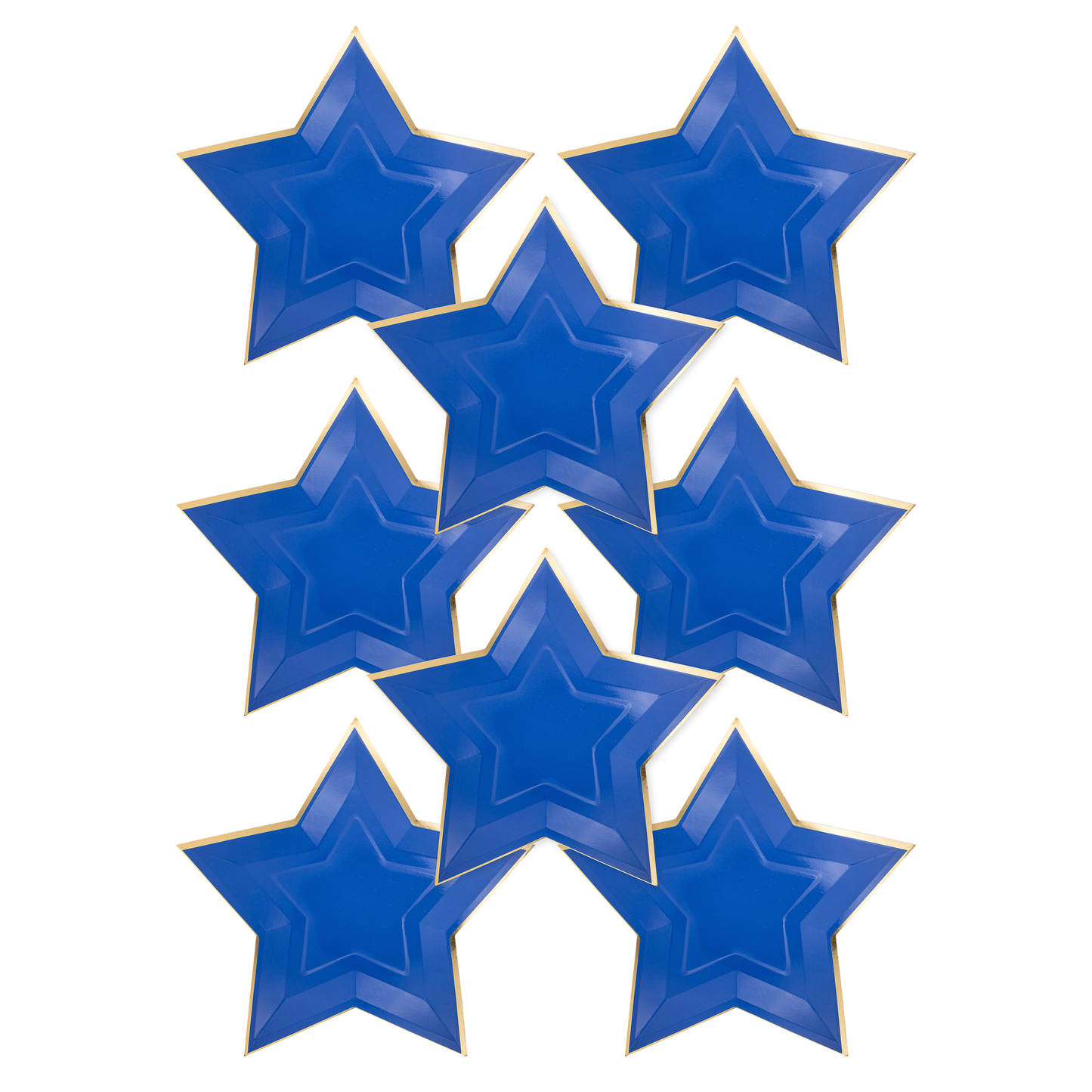 Blue Star Gold Foil Paper Plates - 8 ct.