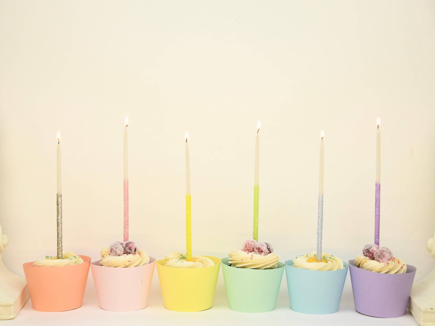 Single Color Glitter Beeswax Candles