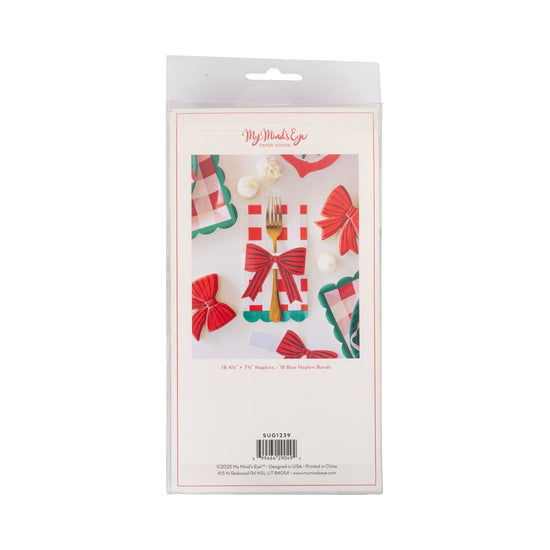 Plaid Napkins with Bow Paper Rings