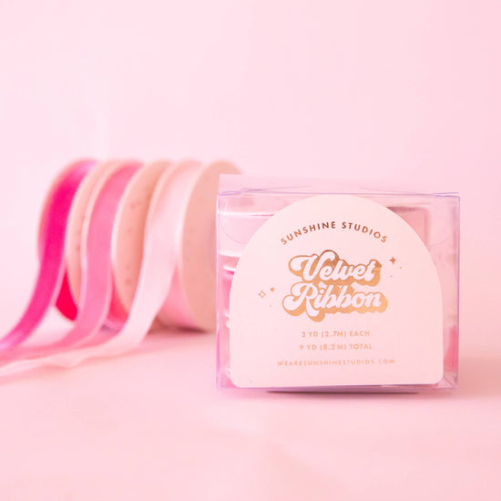 Holiday Velvet Ribbon Pack - Pink