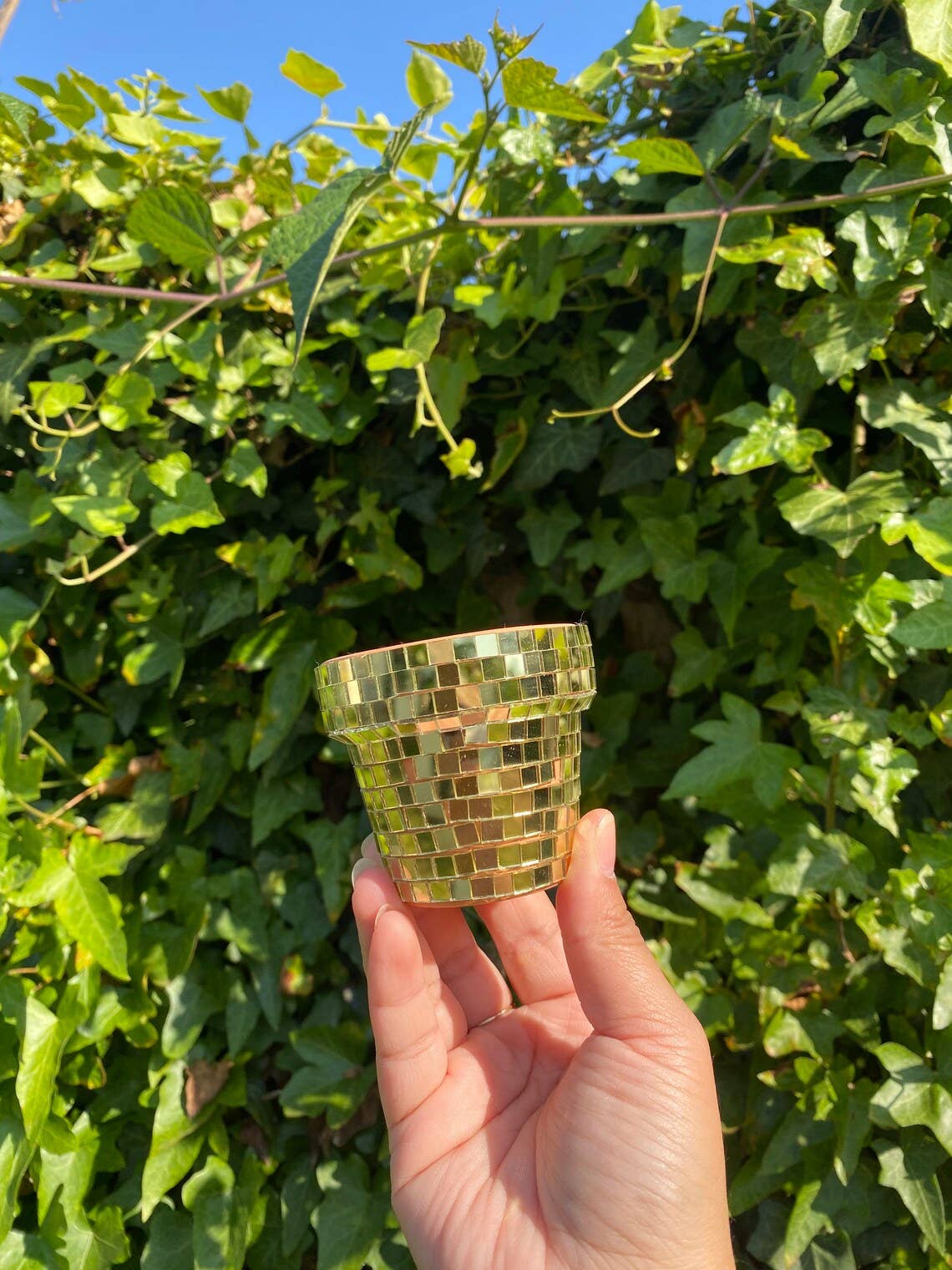 Mini 2.3 inch Disco Plant Pot - Gold