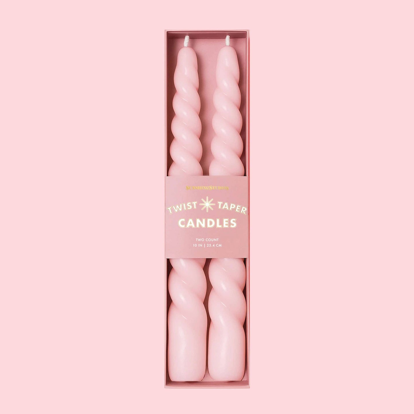 Twist Taper Candles - Pink