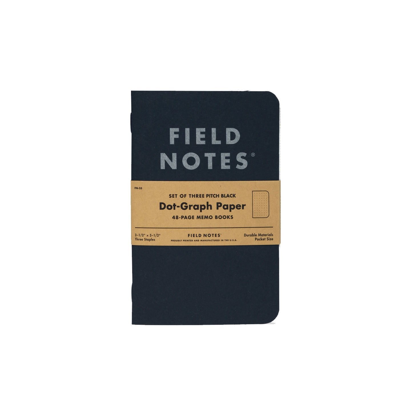 Field Notes Pitch Black Memo Book - Dot Graph Paper