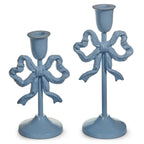 Blue Bow Candlestick Holder