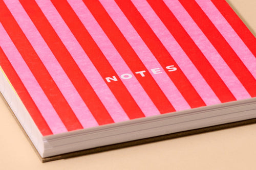 Red/Pink Cabana Stripe Mini Notebook
