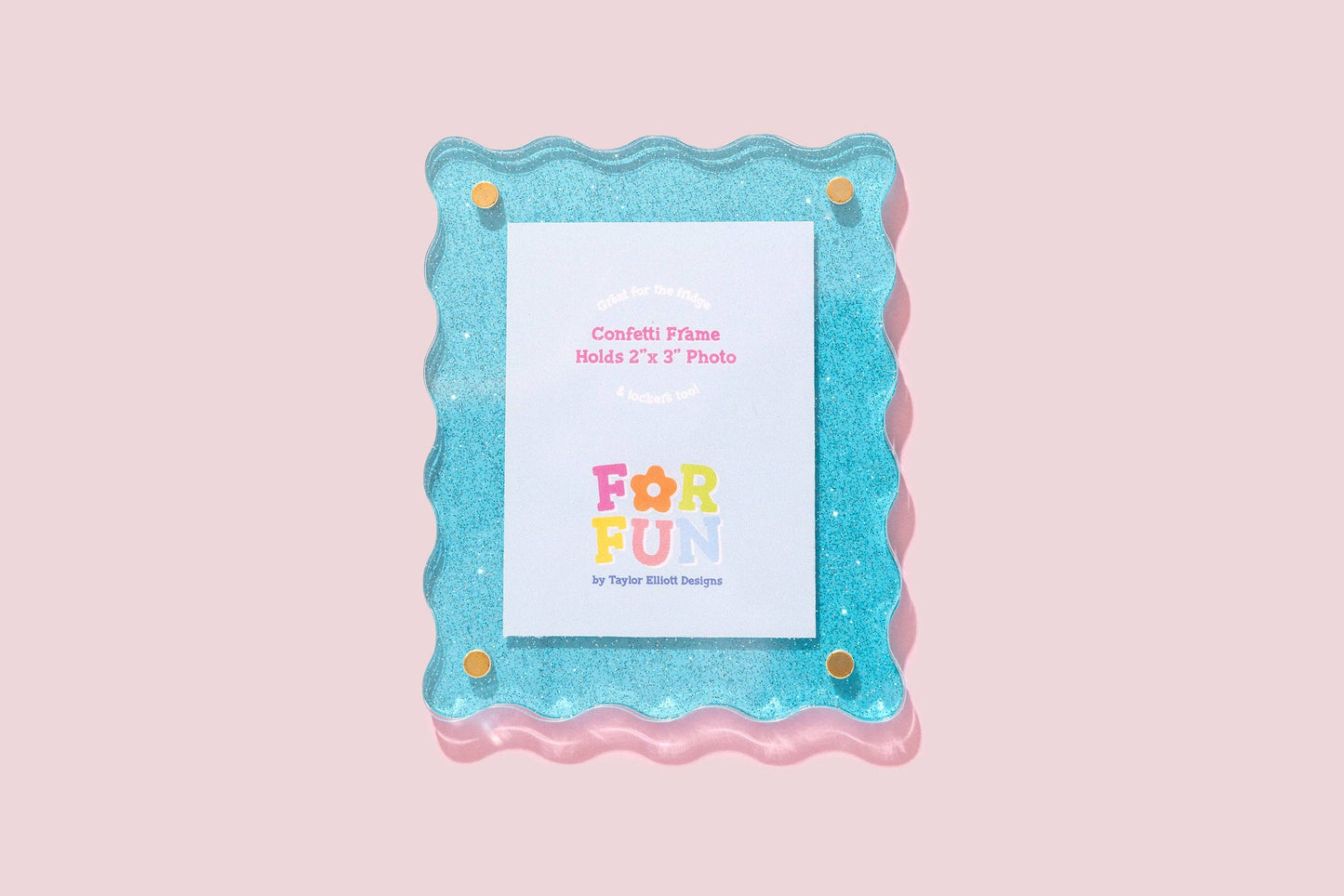 FOR FUN - Acrylic Magnetic Frames - Assorted Colors: Blue Glitter