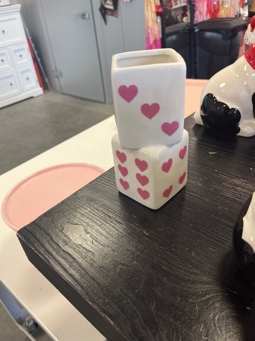 Pink dice vase