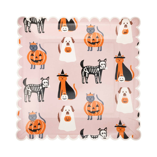 Halloween Costume Pets Plates
