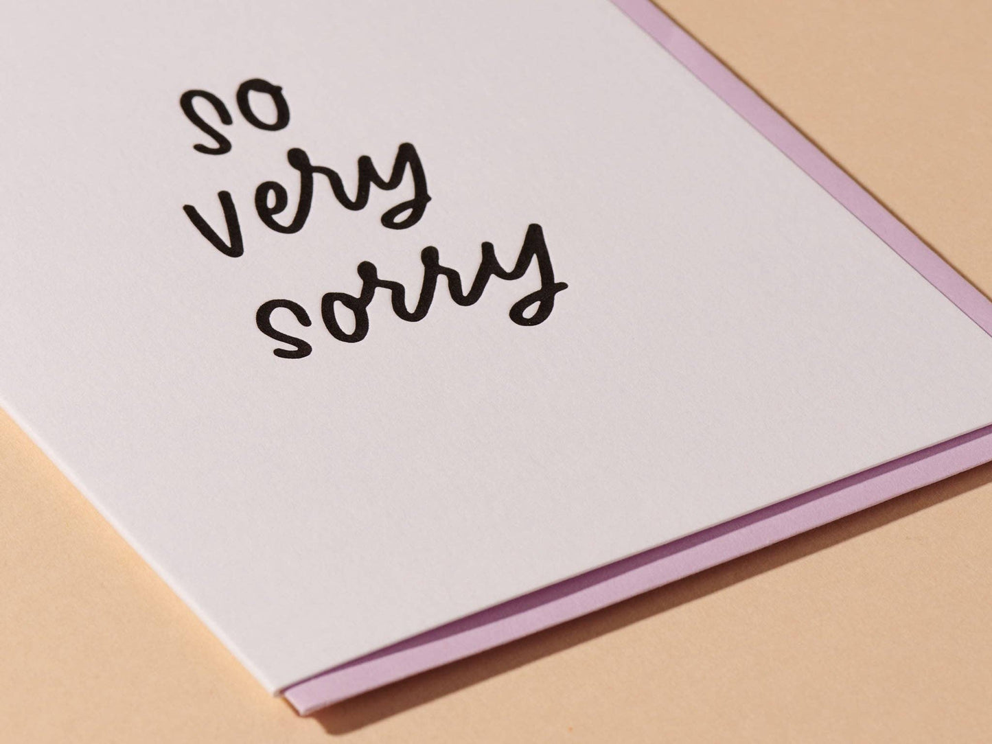 So Very Sorry Letterpress Sympathy Card