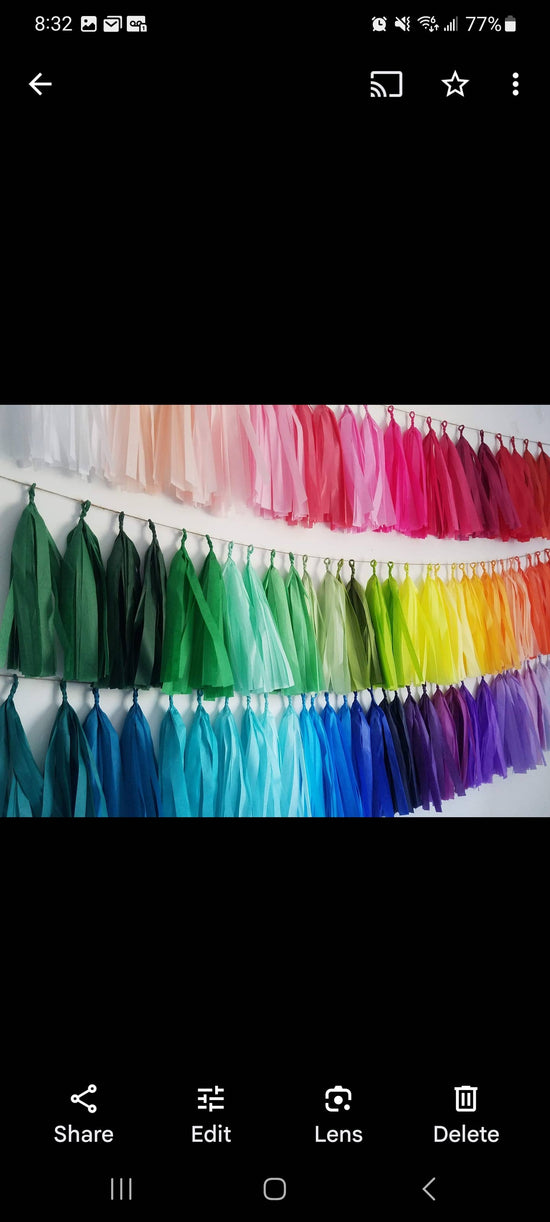 Tissue Paper Tassel - Iridescent