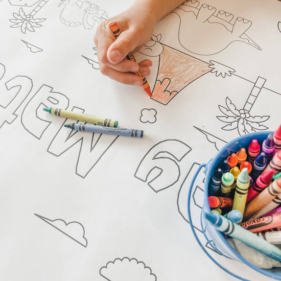 Color-in Table Runner - Dinosaur