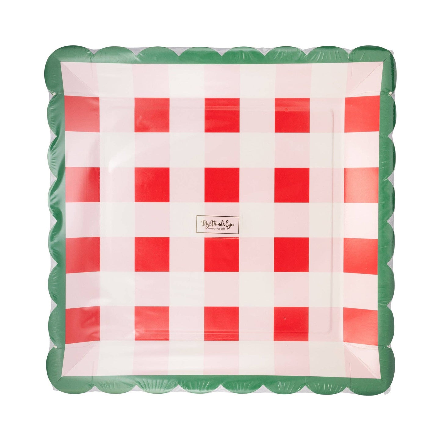 Plaid Scalloped Edge Plates