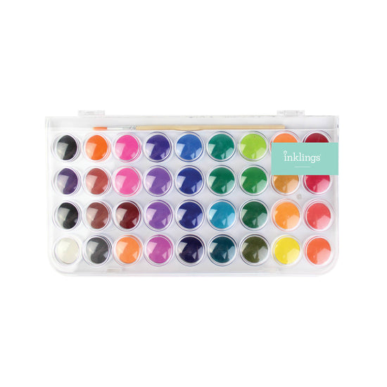 36-Color Watercolor Paint Set with Brush