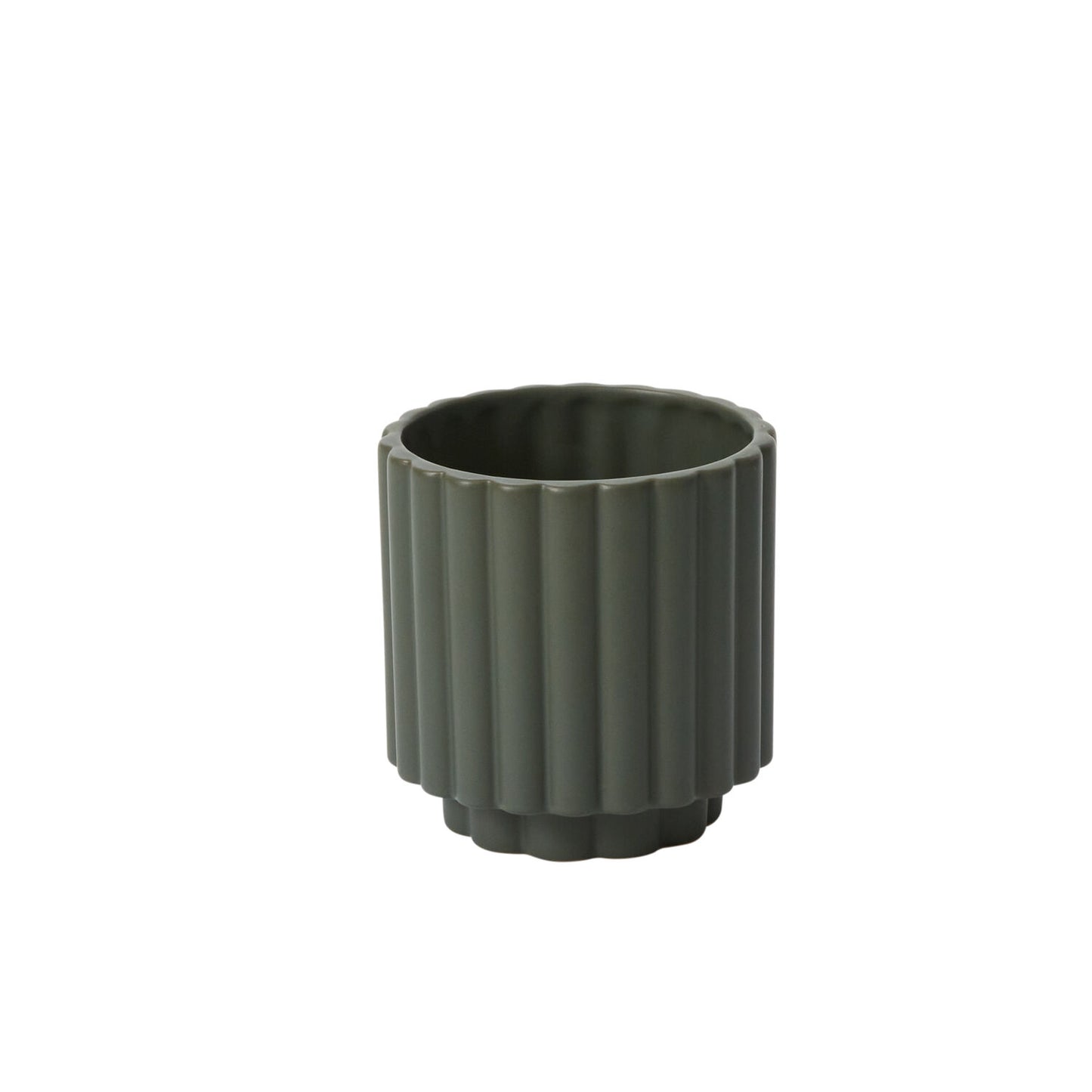 Green Fluted Planter Pot