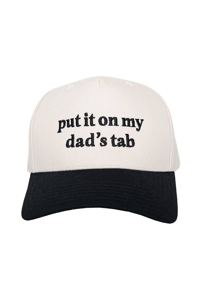 Put It On My Dad's Tab Vintage Style Hat - Black